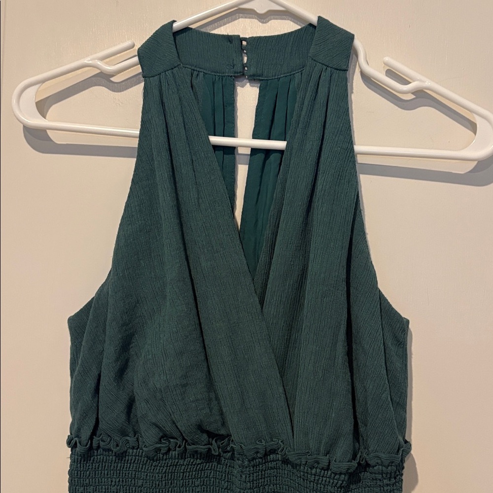 Last call. Anthropologie Teal jumpsuit- size S petite - Picture 3 of 6
